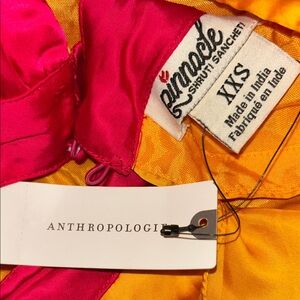 Anthropologie Fuchsia and Mustard Dress